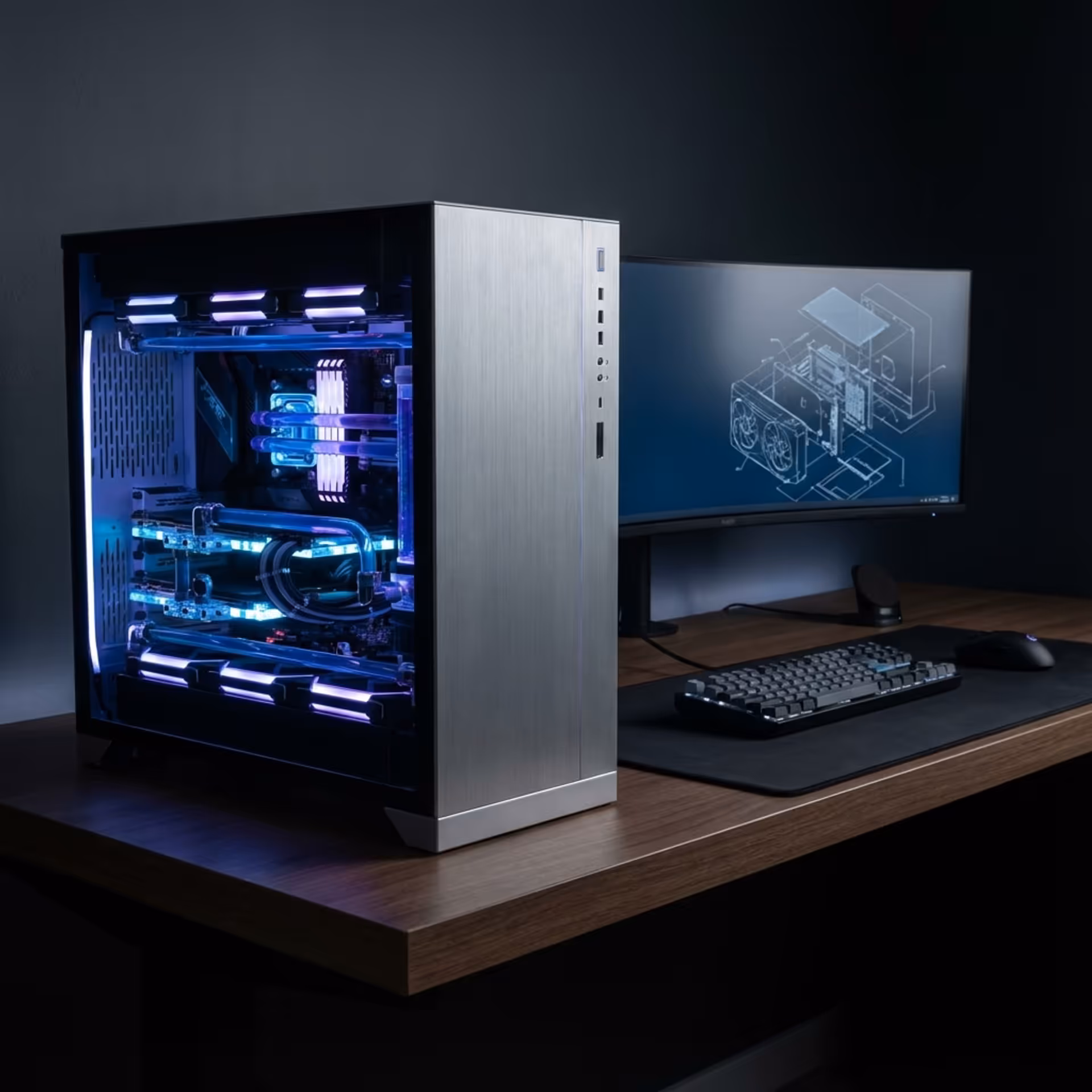 Technician working on computer