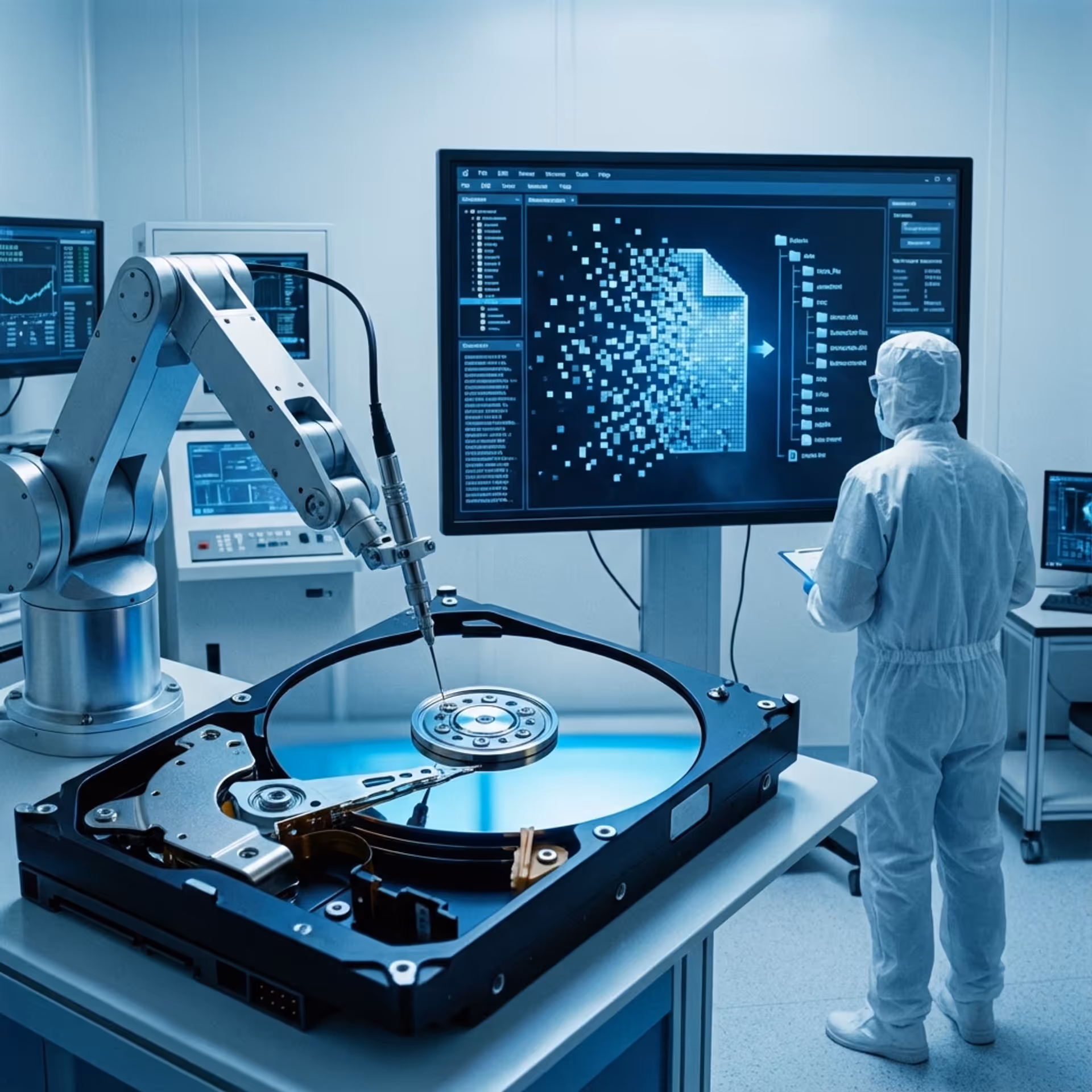 Technician working on computer