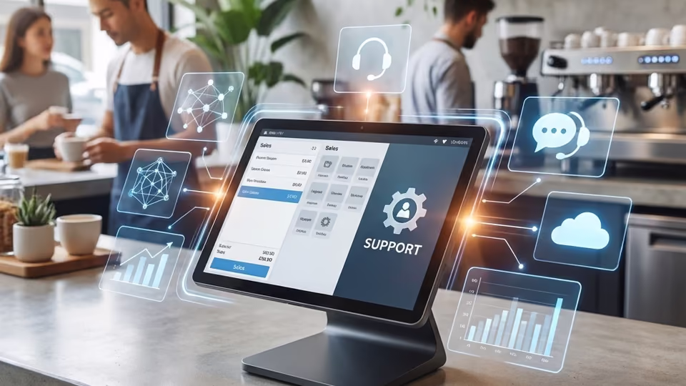 Modern point-of-sale terminal in a retail environment