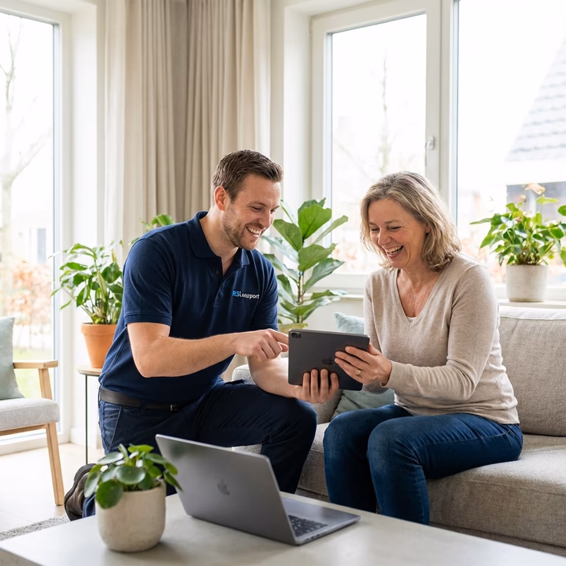 Technician working on computer