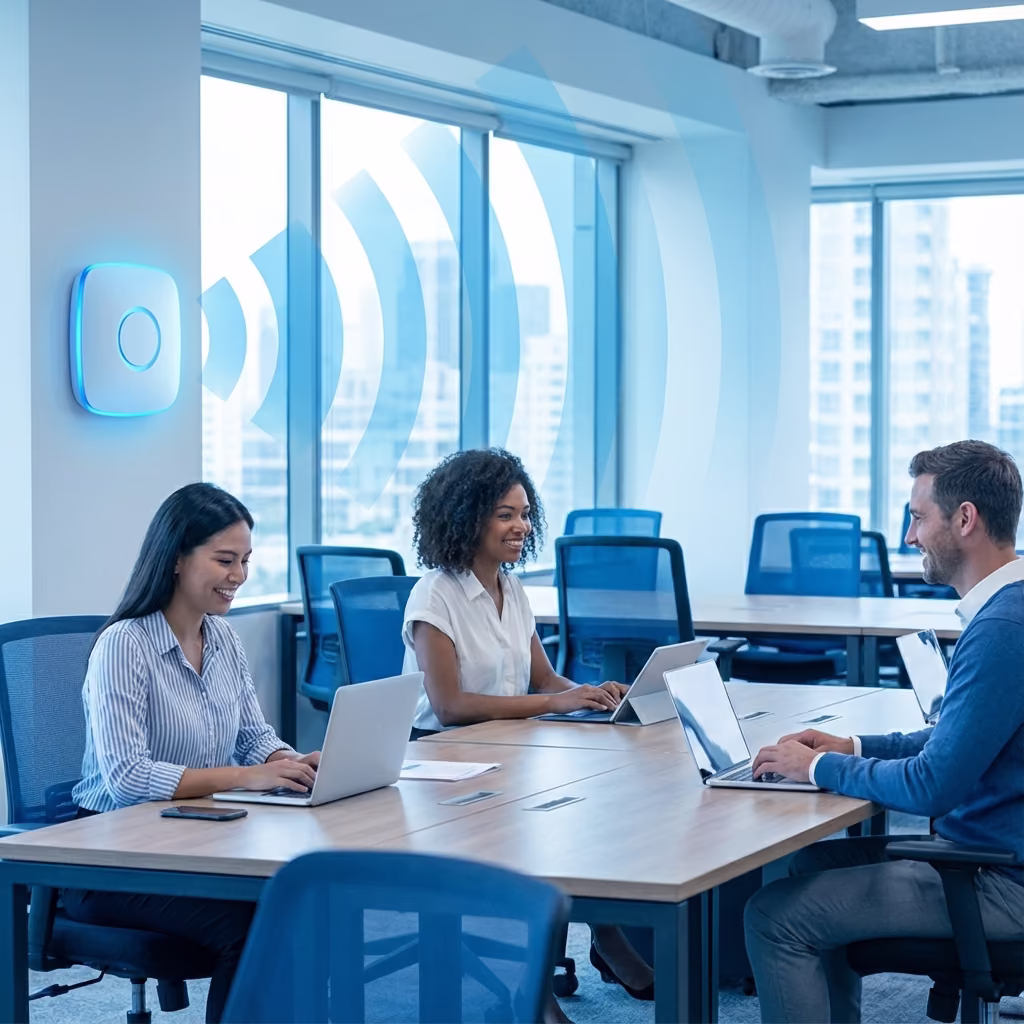 Technician working on computer