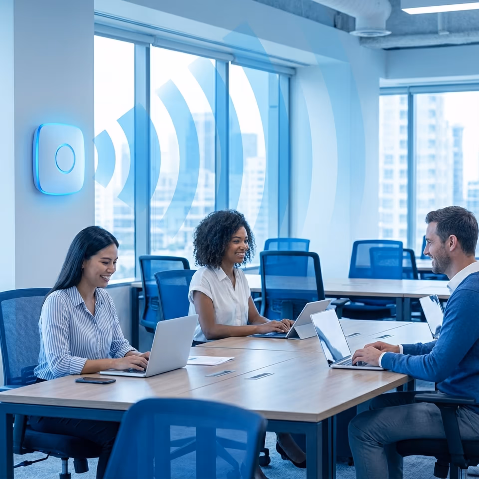 Technician working on computer
